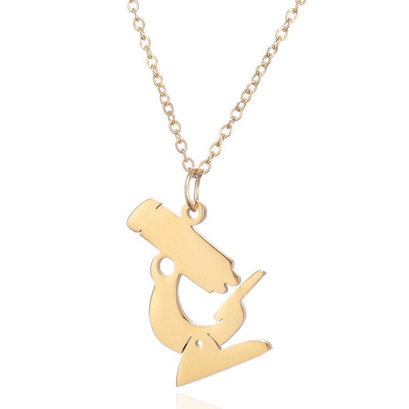 Science Nova - Vintage Science Microscope Pendant Colares para