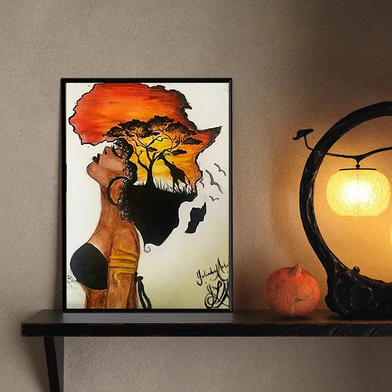 Star Map Poster - Mulher africana Cartazes para Sala, Abstrato