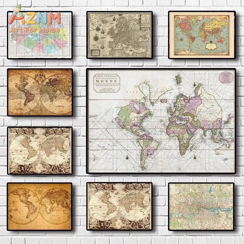 Star Map Poster - Impressão em Tela de Mapa Mundi