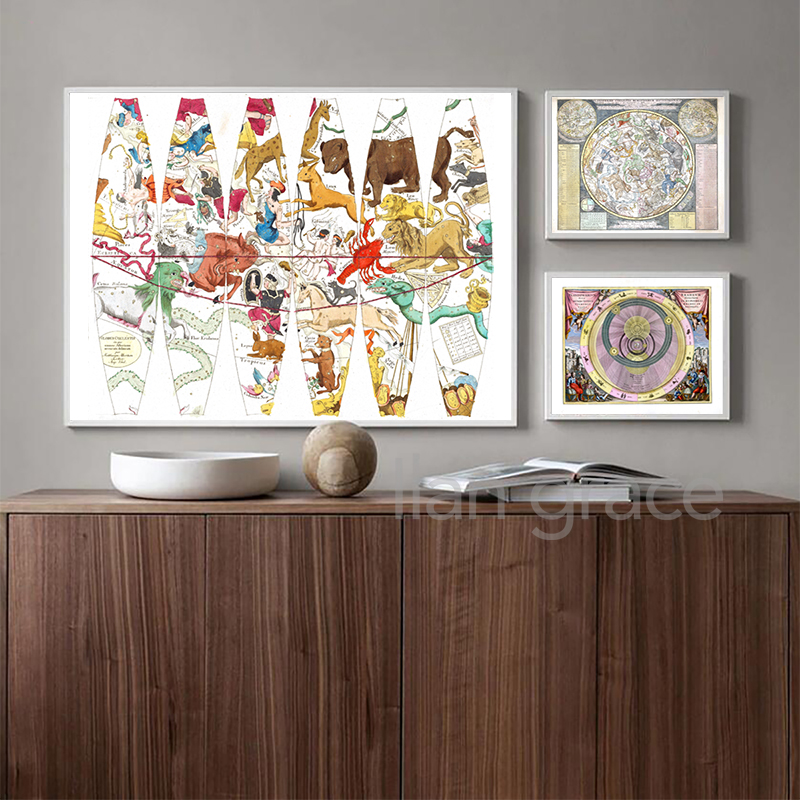 Vintage astrológico estrela gr - Star Map Poster avaliação e preço