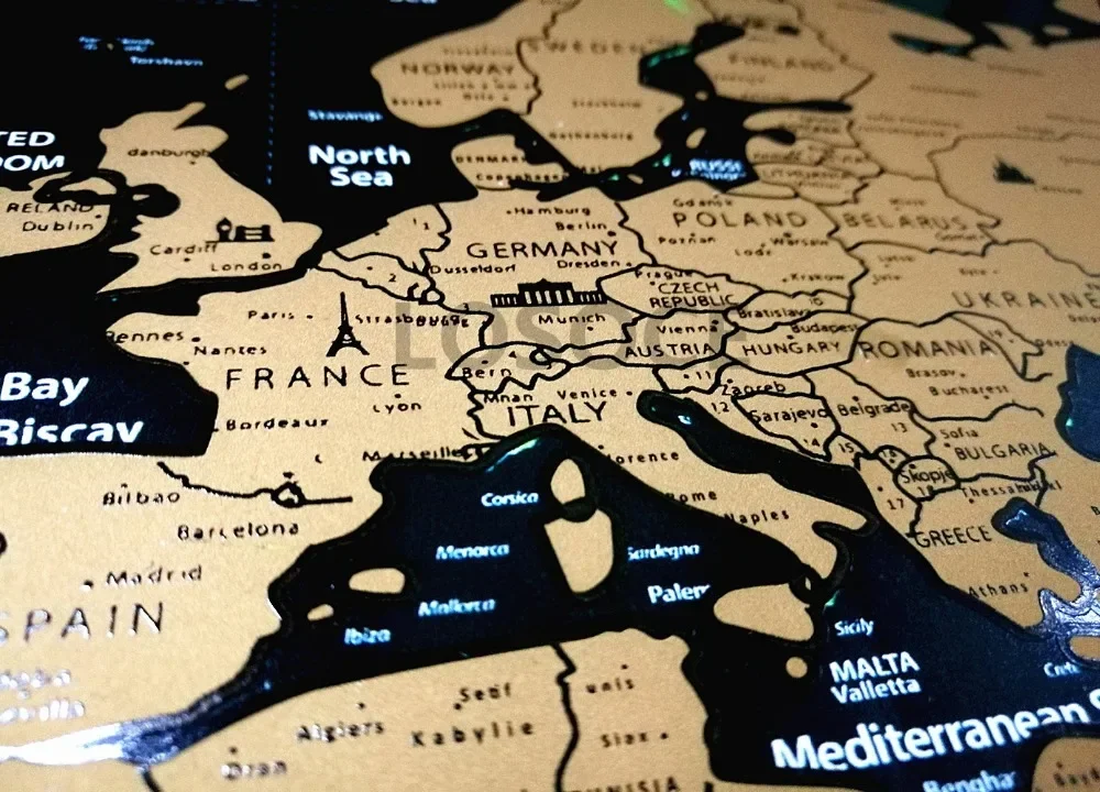 Novo luxo viagem zero mapa mun - Star Map Poster avaliação e preço