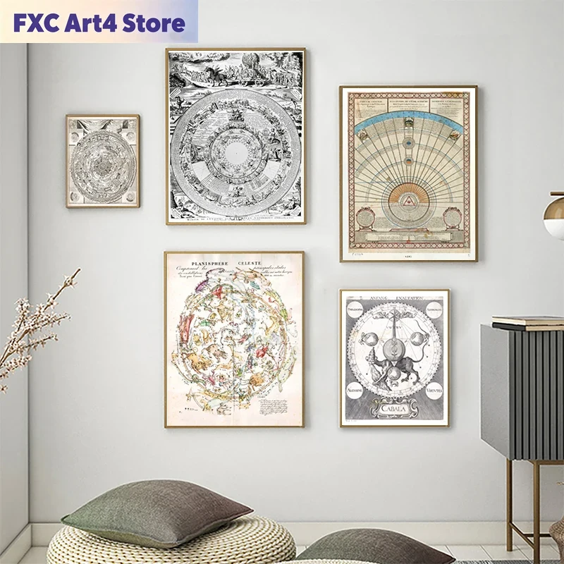 Pôster Vintage Sem Moldura de  - Star Map Poster avaliação e preço